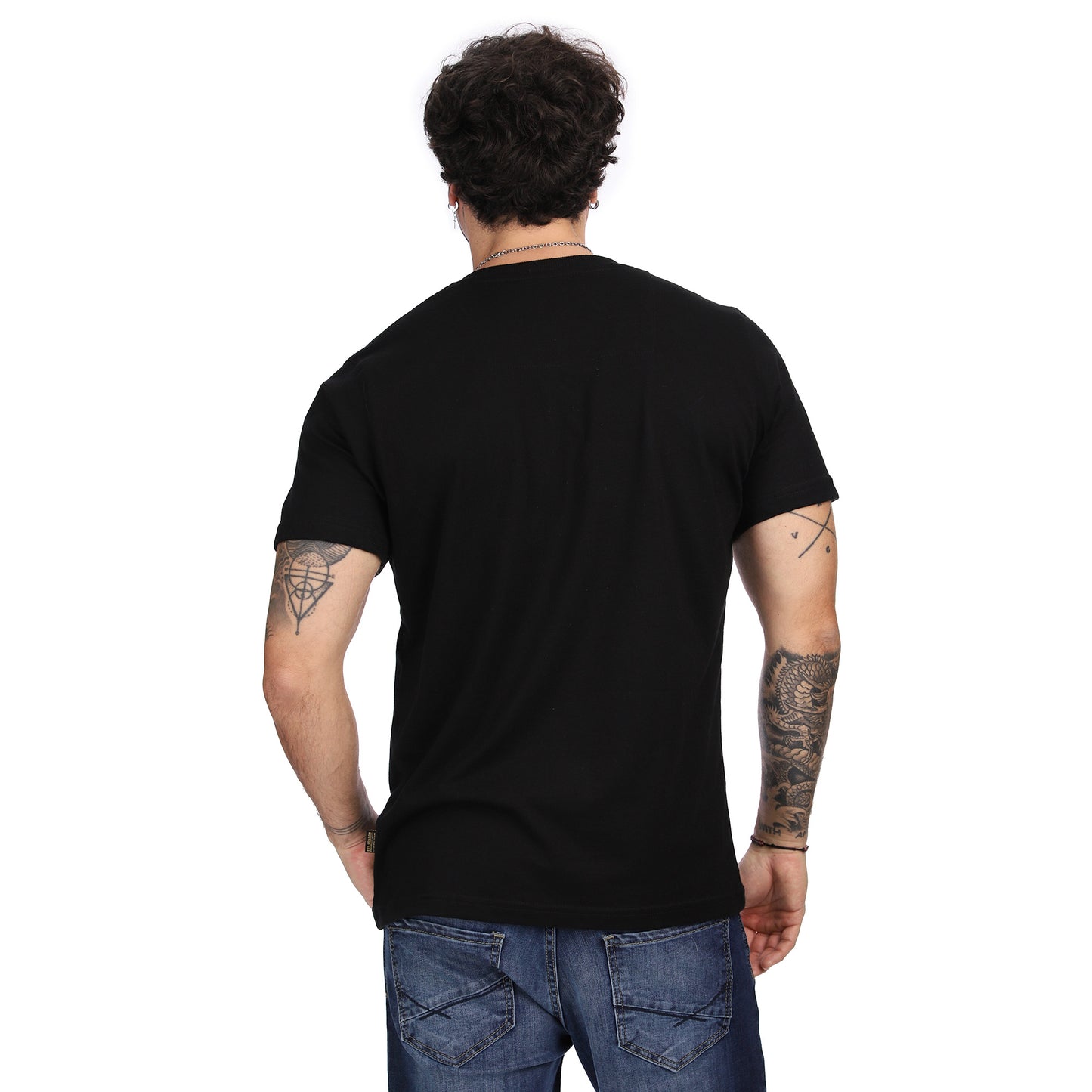 Playera Negra De Manga Corta Hombre Estampado Oro Boy London