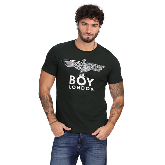 Playera Manga Corta De Águila Con Letras Blancas Boy London