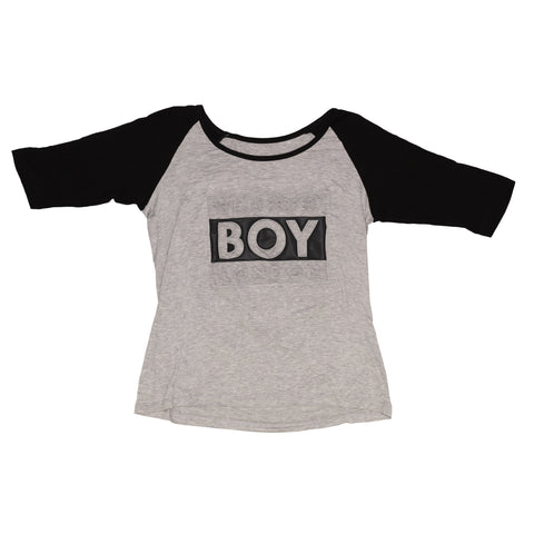 Blusa Boy London Mujer Gris Negra Raglan Totally Perfect