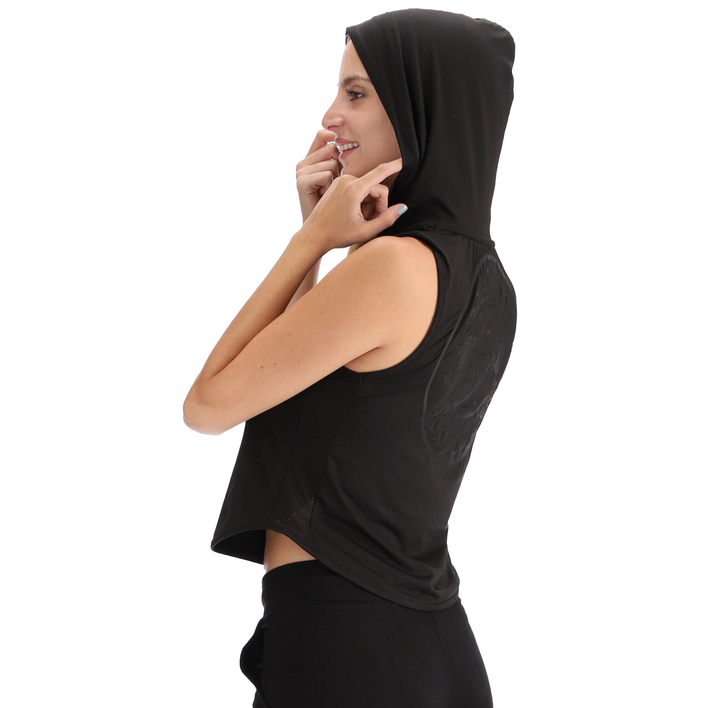 Chaleco Deportivo Negro Con Estampado Y Gorro Boy London