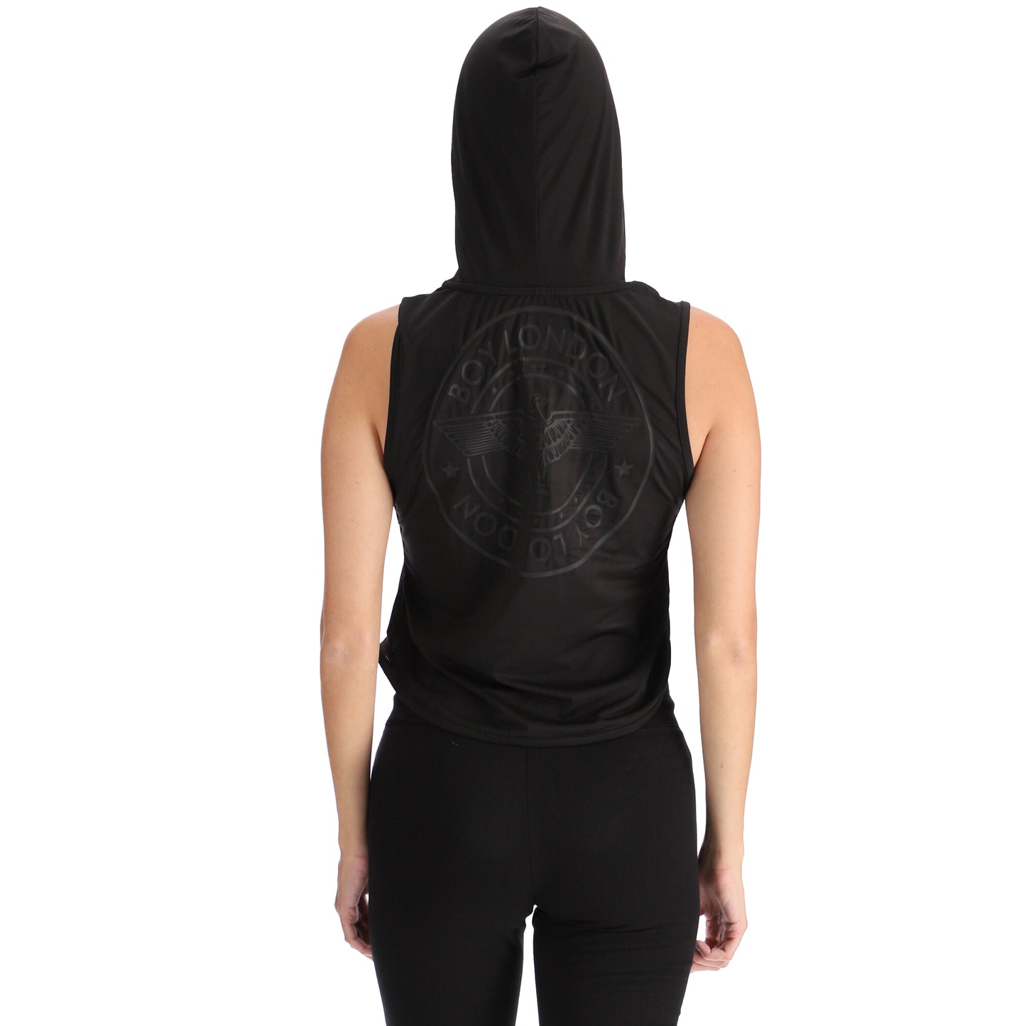 Chaleco Deportivo Negro Con Estampado Y Gorro Boy London