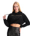 Sudadera Crop Top Ombliguera Estampado Terciopelo Boy London
