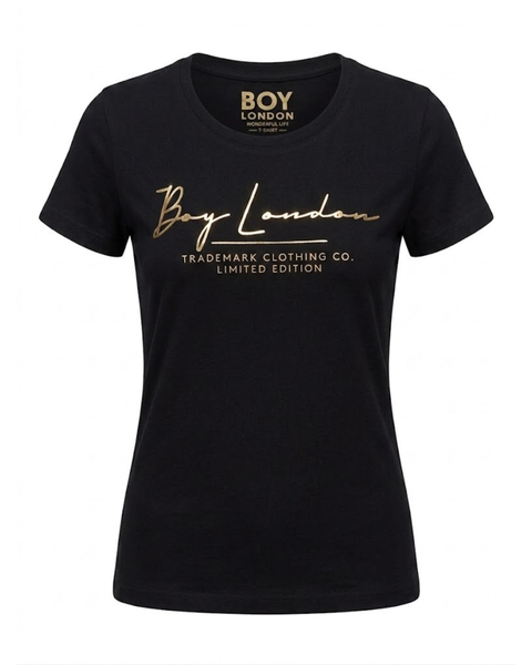 Playera Boy London Mujer NEGRO Dorado