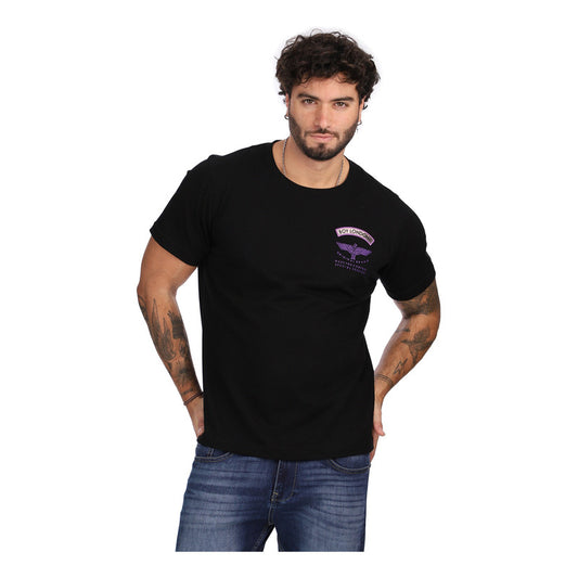 Playera Negra Hombre Holográfica Águila Morada Boy London
