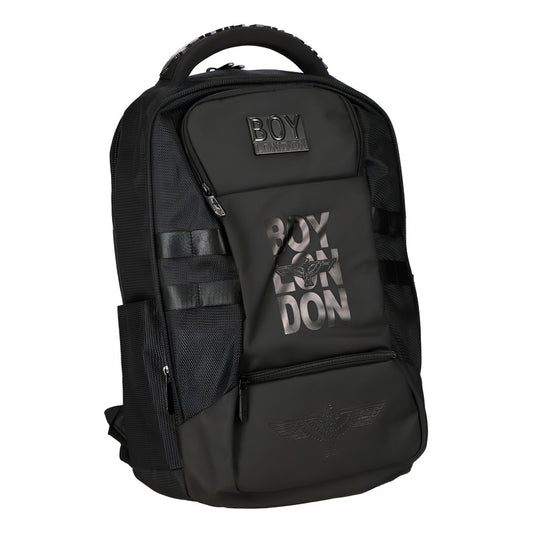 Backpack Mochila Laptop Pc iPad 15 Escolar Boy London Color Negro Diseño De La Tela Liso