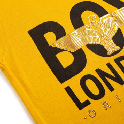 Playera De Mujer Casual De Manga Corta Estampado Boy London Amarillo G Liso