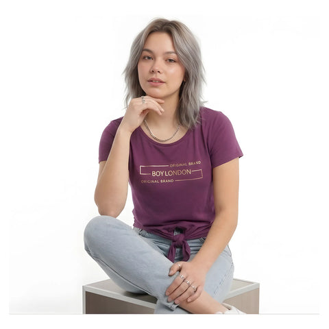 Playera De Dama Nudo Frontal Vino Boy London Vino S