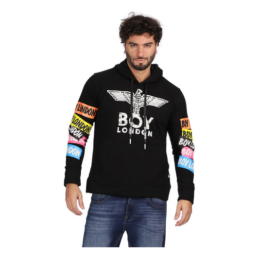 Sudadera Negra Con Gorro Hombre Mangas De Colores Boy London