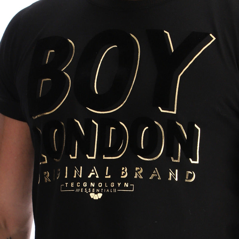 Playera Hombre Estampado Terciopelo Y Foil Dorado Boy London