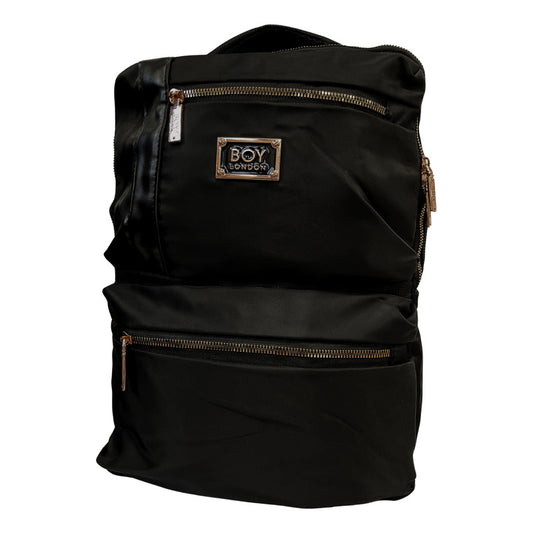 Mochila Negra Casual Urbana Cierres Rosa Metálico Boy London