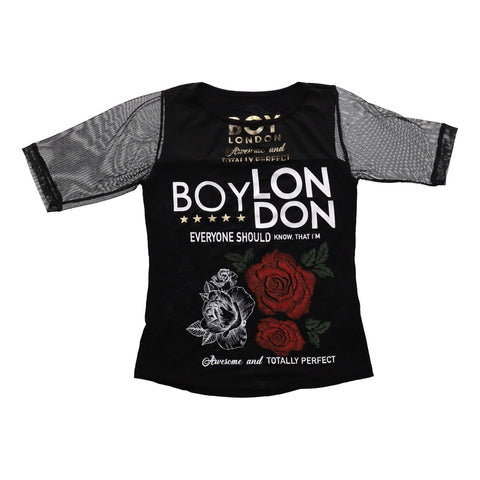 Blusa Negra Con Transparencia De Dama Awesome Boy London