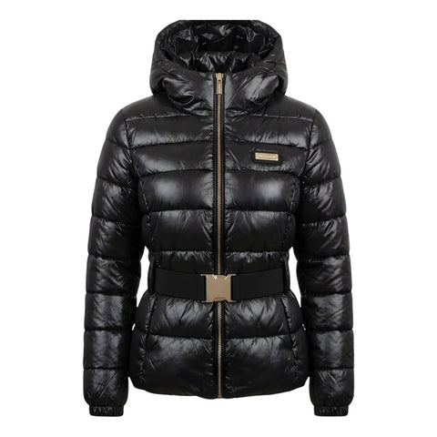 Chamarra Capitonada De Dama Con Gorro Boy London Negro