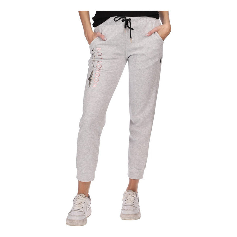 Pants Gris Mujer Jogger Deportivo Training Boy London Sport