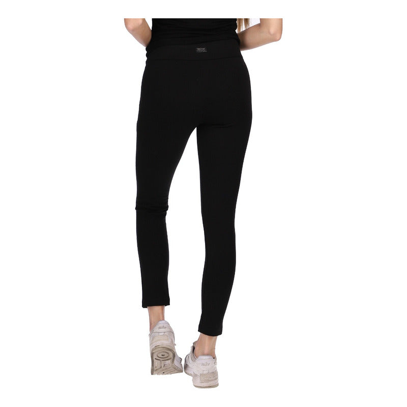 Leggins Mallon Casual Negro Mujer Con Botones Boy London