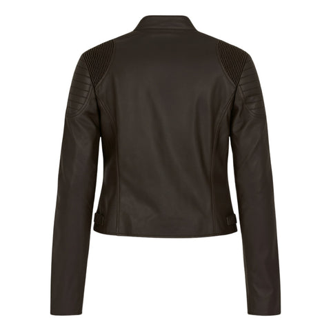 Chamarra Vinipiel Casual Biker De Dama Boy London Café Oscuro