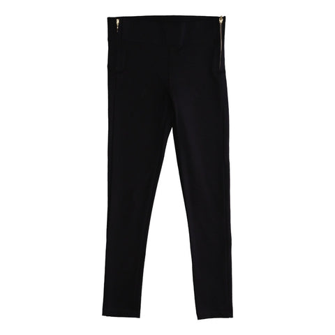 Leggins Mallon Casual Negro Con Cierres Y Placa Boy London