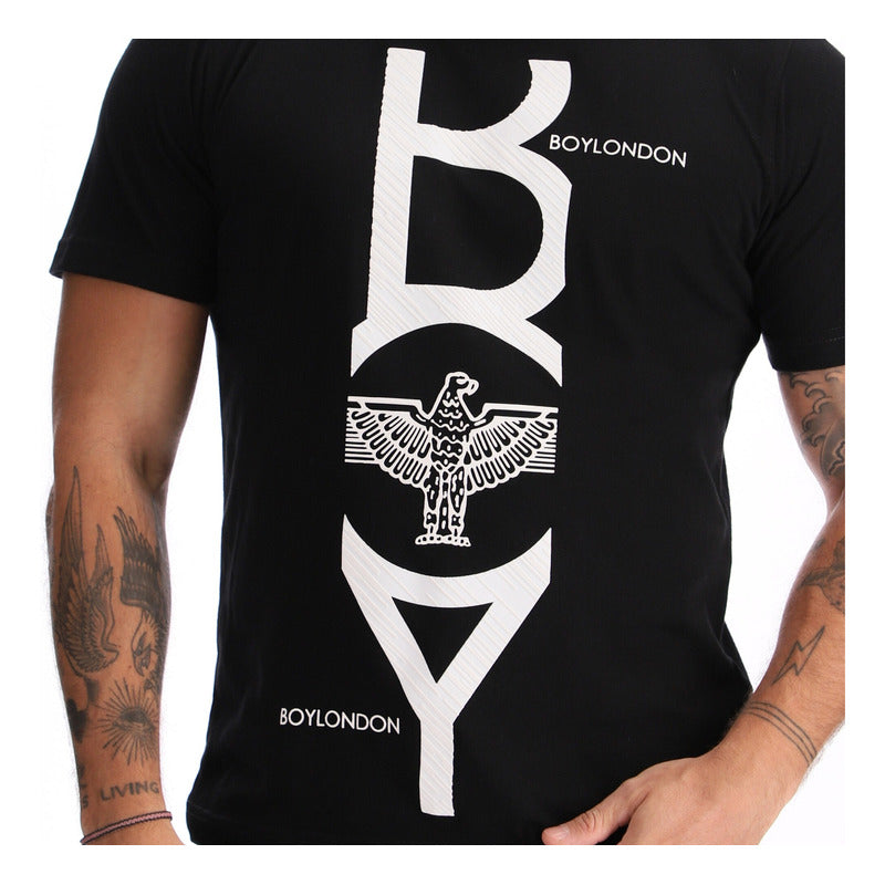 Playera Estampada Manga Corta De Algodon Hombre Boy London