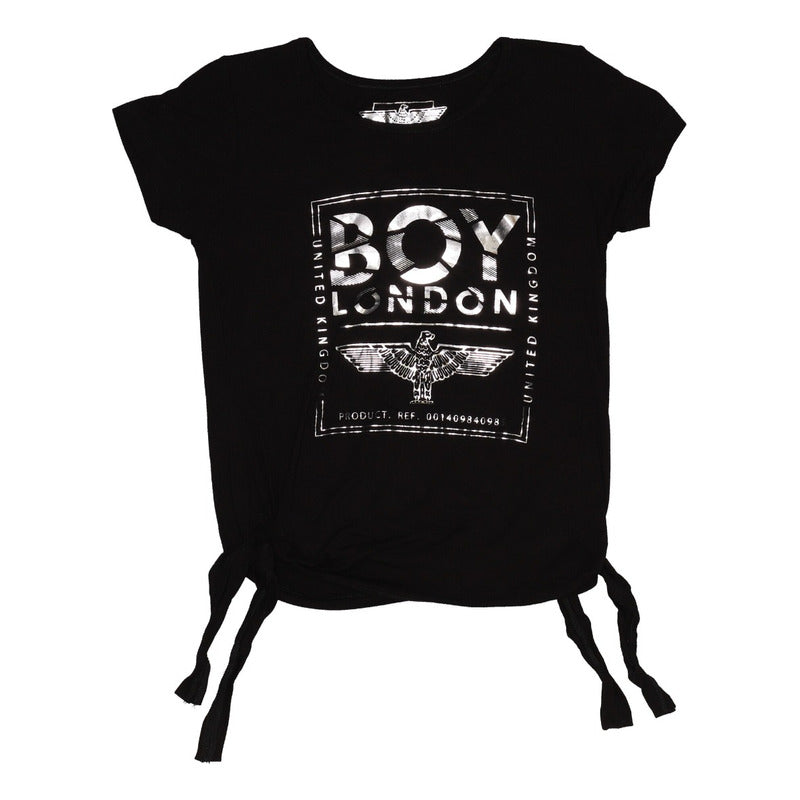 Blusa Dama Letras Plata Con Nudos A Los Costados Boy London