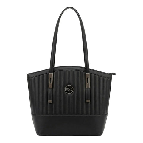 Bolsa Tote Boy London Negra Mujer Textura Capitonada Negro