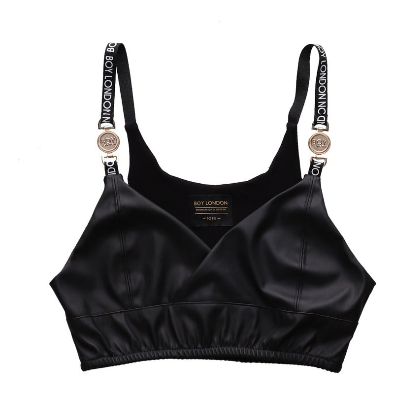 Crop Top Cruzado Vinipiel Para Dama Con Escote Boy London