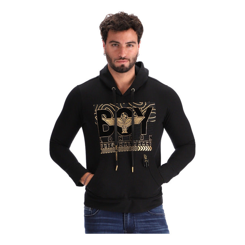 Sudadera Hoodie Con Gorro De Hombre Foil Dorado Boy London