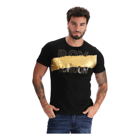 Playera Manga Corta Hombre Estampado Foil Dorado Boy London