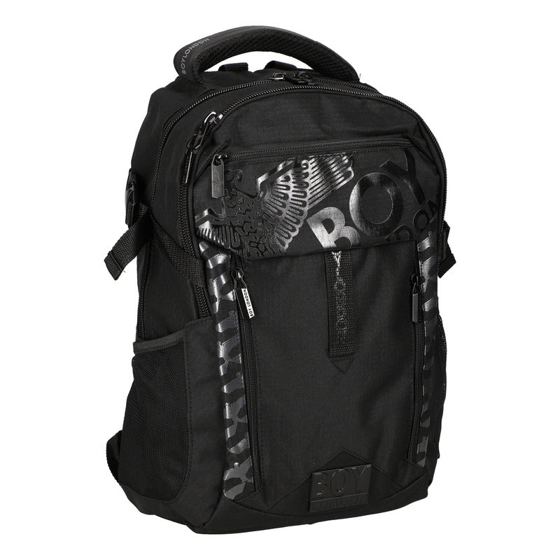 Mochila Negra Casual Escolar De Viaje Laptop 11 Boy London