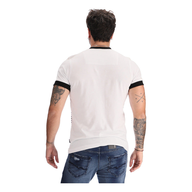 Playera Blanca Manga Corta Hombre Texturizada Boy London