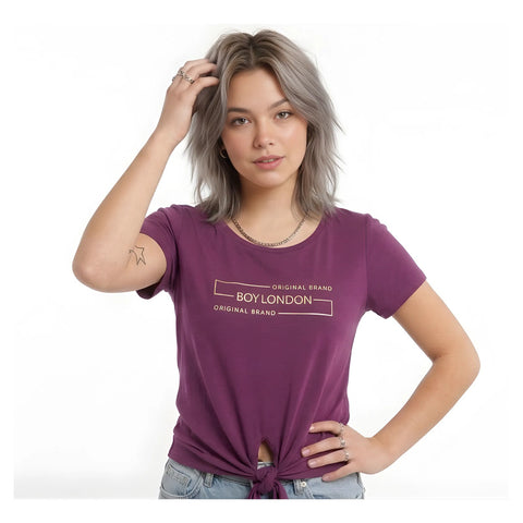 Playera De Dama Nudo Frontal Vino Boy London Vino S