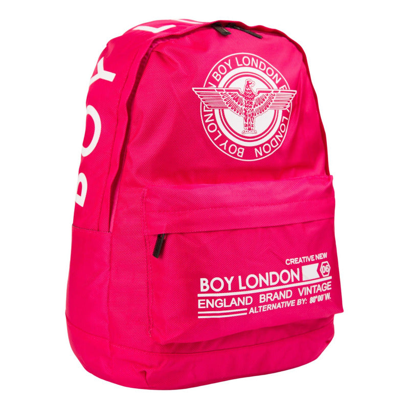Mochila Rosa Urbana Escolar Juvenil Casual Boy London Color Rosa Chicle Diseño De La Tela Liso