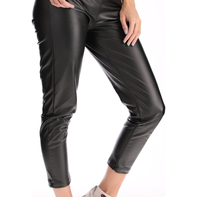 Leggins Vinipiel Negro Para Dama Casual Elegante Boy London
