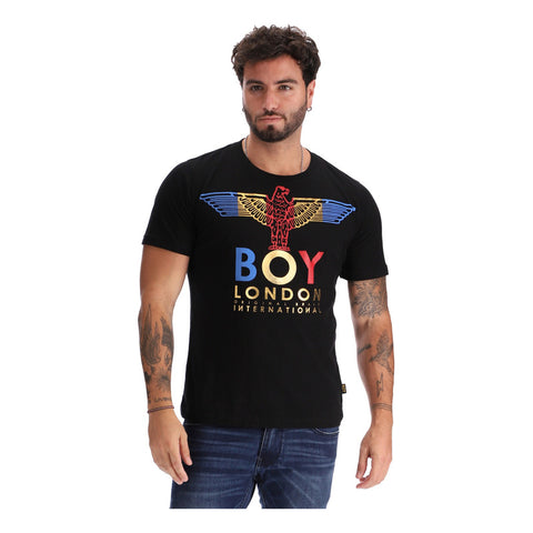 Playera Manga Corta Foil Dorado Aguila Azul Rojo Boy London