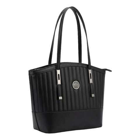 Bolsa Tote Boy London Negra Mujer Textura Capitonada Negro