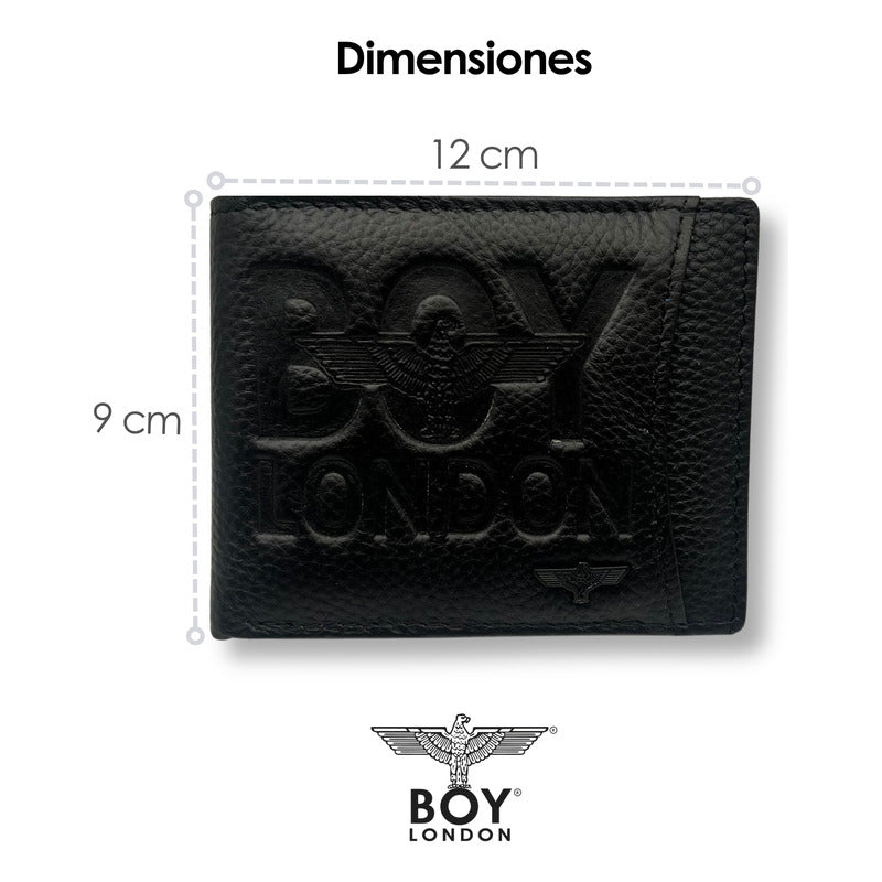 Cartera Negra De Piel Para Hombre Original Boy London