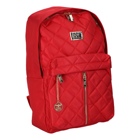 Mochila Casual Mujer Moda Urbana Boy London Color Rojo Liso