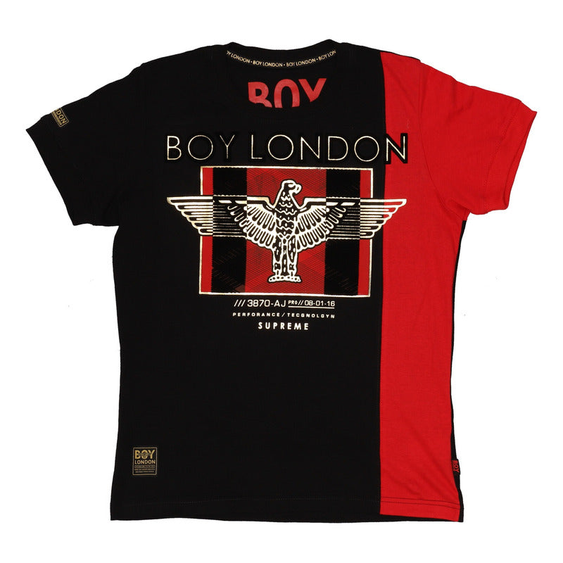 Playera Negra De Hombre Foil Dorado Y Terciopelo Boy London