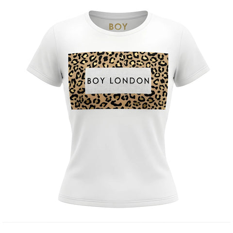 Playera Boy London Mujer Blanca Estampado Animal Print Blanco Animal Print S