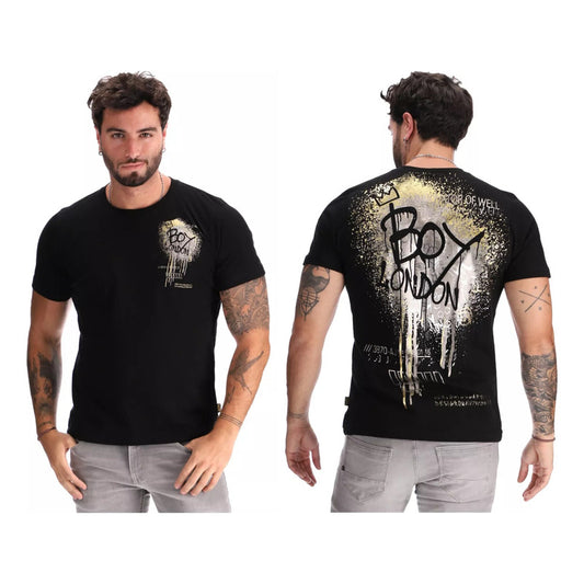 Playera Manga Corta Estampado Metalico Grafiti Boy London