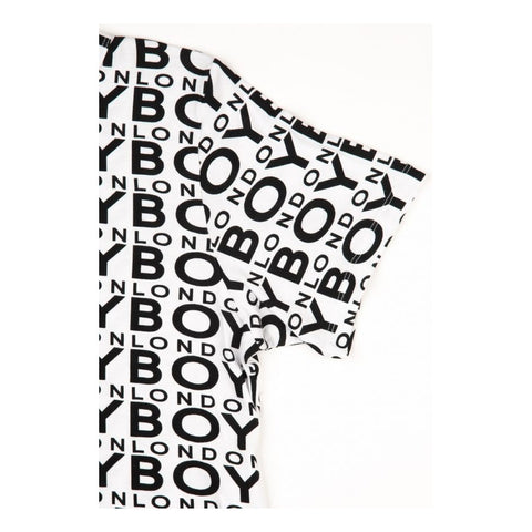 Blusa Crop Top Mujer Casual Clasico Letras Negras Boy London Blanco