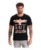 Playera Negra Manga Corta Hombre Estampado Rosa Boy London