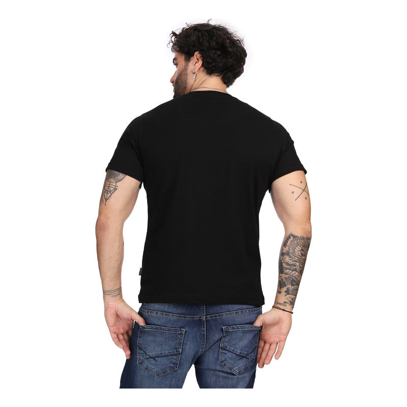 Playera Negra Efecto Pintura Salpicado Grafiti Boy London