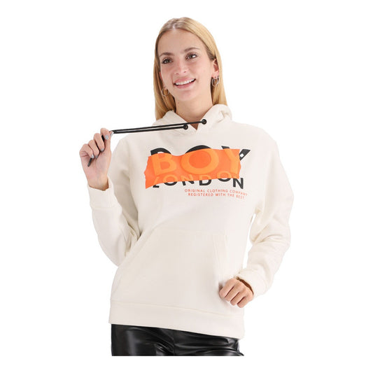 Sudadera Mujer Letras Texturizadas Hd Naranja Boy London