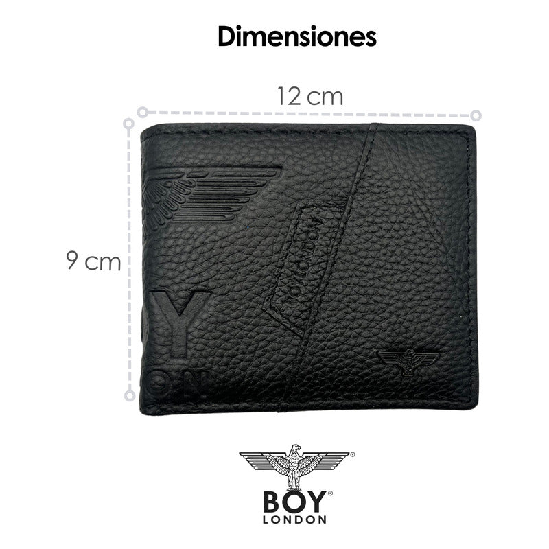 Cartera De Piel Para Hombre Negra Boy London Original