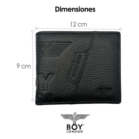 Cartera De Piel Para Hombre Negra Boy London Original Negro 103