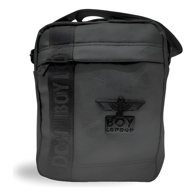 Bolso De Hombro Messenger Para Hombre Bandolera Boy London Acabado De Los Herrajes Negro Color Negro Mate Diseño De La Tela Lisa