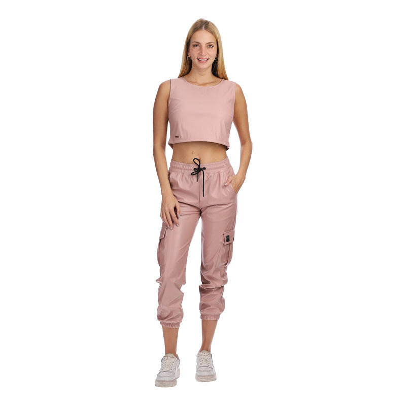 Pantalón Jogger Rosa De Vinipiel Casual Juvenil Boy London