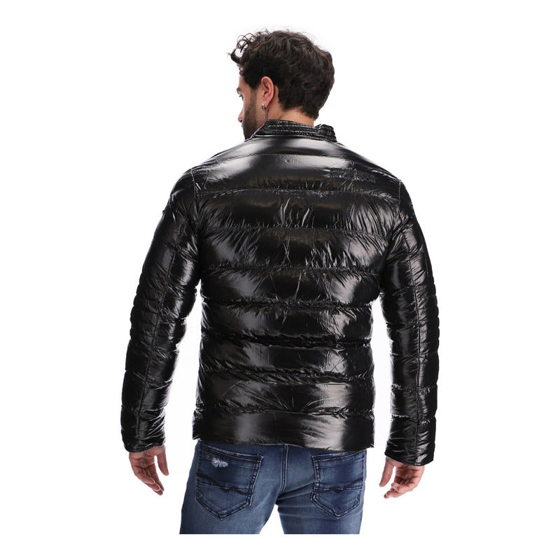 Chamarra Hombre Capitonada Brillante De 7 Cierres Boy London