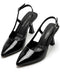 Zapatillas Tacones De Dama Elegantes Boy London Shoes Negro de Charol