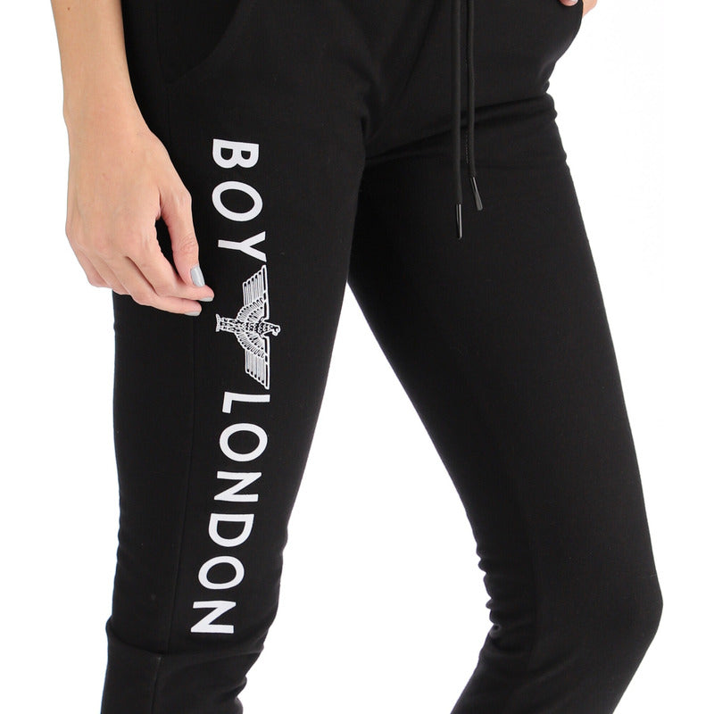 Pants Negro Para Mujer Dama Fit Jogger Deportivo Boy London