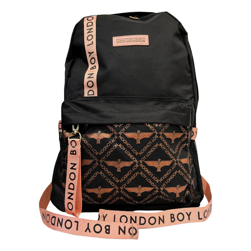 Mochila Juvenil De Moda Casual Escolar Negro Rosa Kawaii Con Colgantes Boy London